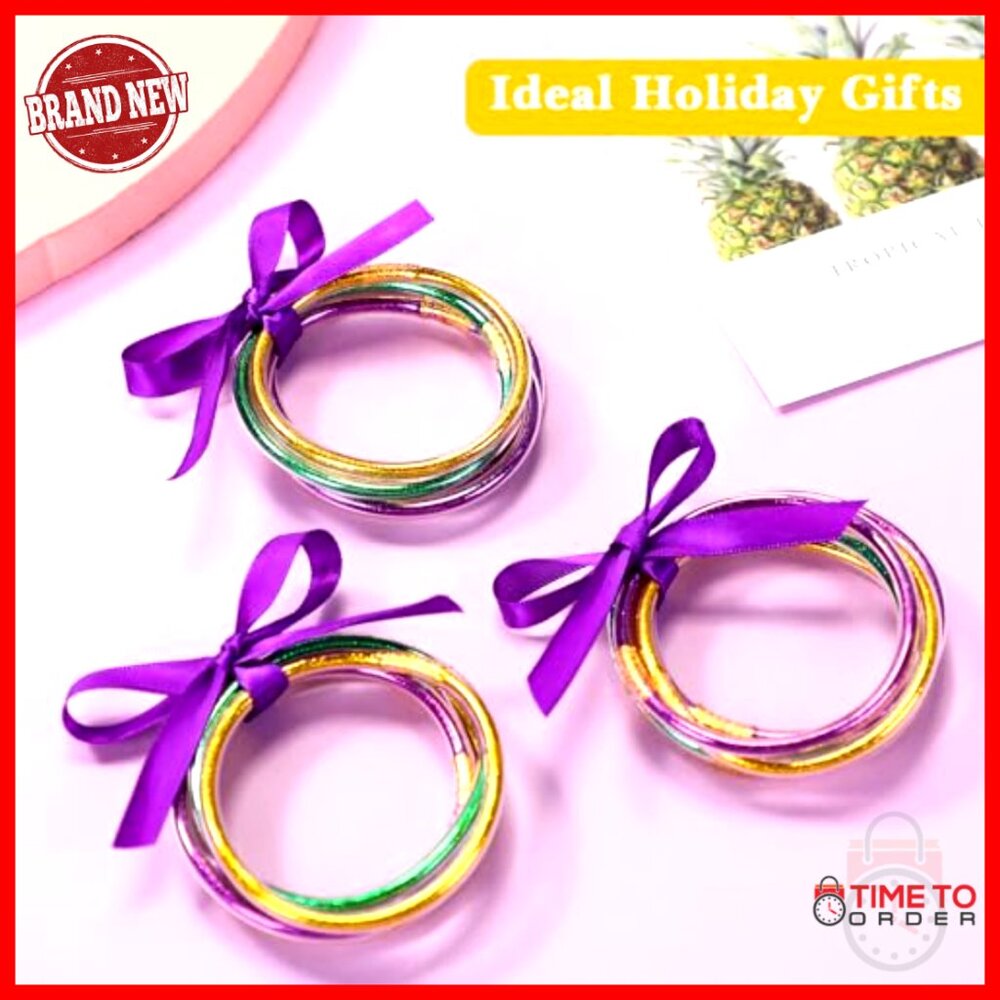 Glitter Jelly Bangles Stackable Bracelets Silicon… - image 6